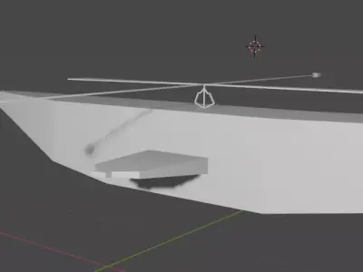 helicopter Low-poly 3D model 5