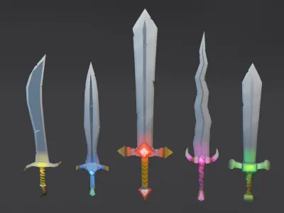 Game ready Swords mini pack Low-poly 3D model