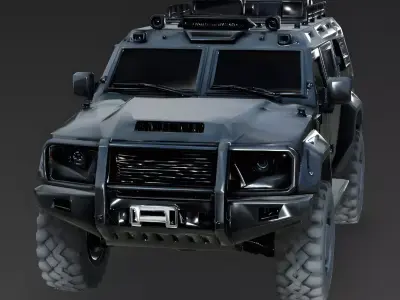 Realistic Tactical Armored SUV 3D Model Low-poly 3D model