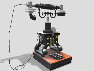 Vintage Telephone 3D model 5