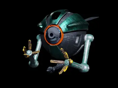 Sci Fi Harvesting Drone Low-poly 3D model