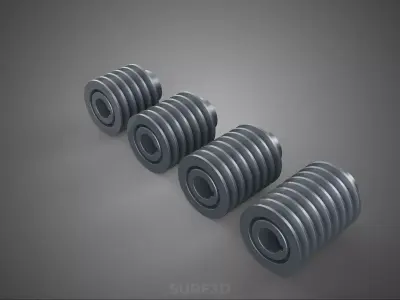 STANDARD PULLEY SHEAVE TRACK WHEELS DRIVE BELT GEAR MULTI GROOVE 3D model