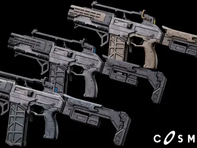 The Krusher cosmos rifle Low-poly 3D model