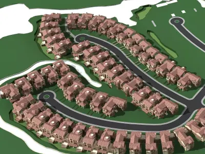 Villa residential development 3D model