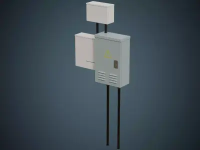 Utility Box 3A  Low-poly 3D model