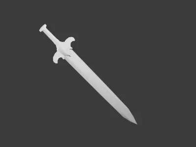 Low-poly sword model Free low-poly 3D model