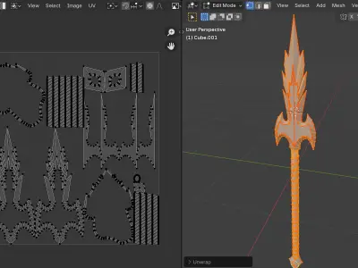 Stylized Fire Weapon Pack- No texture Low-poly 3D model