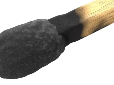 Burned Match PBR Low-poly 3D model