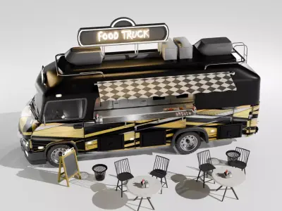 Food Truck Street Food Van Mobile Kitchen  3D model
