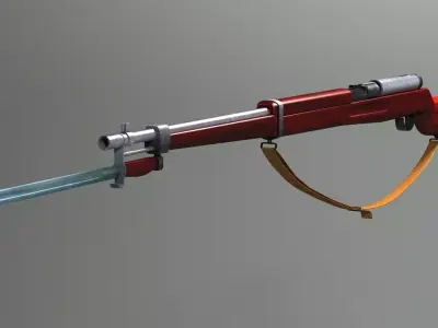 arisaka type 38 japanese ww2 rifle gun weapon 3D model