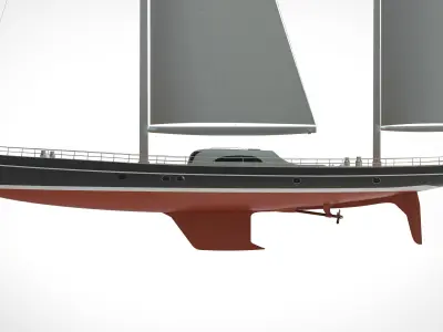 Sail yacht 3D model