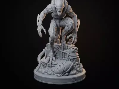 Xeno-Terror - Bio-Mechanical Stalker Miniatur 3D print model