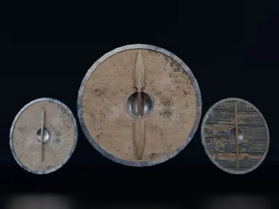 Viking Shield Low-poly 3D model 19
