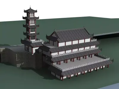 Chinese Style Architecture 3D model 47