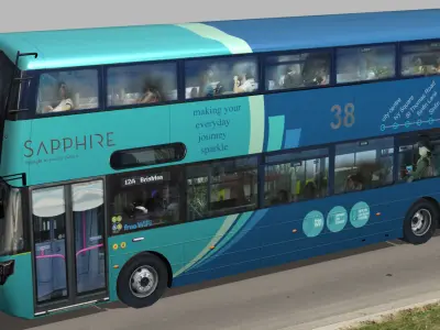 Wrightbus Streetdeck Sapphire livery Low-poly 3D model