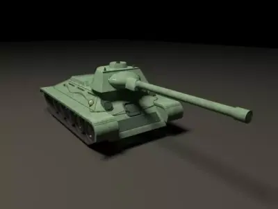 T-34 tank Low-poly 3D model