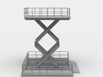 Hoist scissor lift - scissor lift Low-poly 3D model