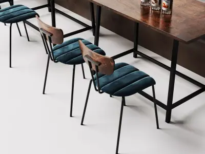 Industrial Cafe Dining Area And Coffee Shop Scene 3D model