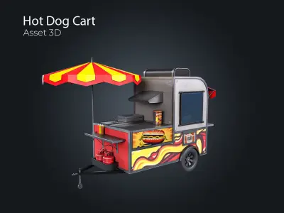Hot Dog Cart Low-poly 3D model purchase