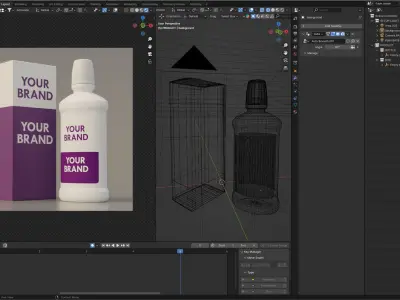 Product Cosmetic Box and Bottle 3D model