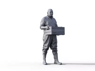 Figure for fishing boat ship model Typ C 3D print model