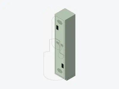 Locker - Plastic - Locka - Classic - 2 Person Z Low-poly 3D model