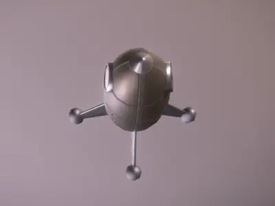 Space Sci-fi Rocket low poly game ready Low-poly 3D model