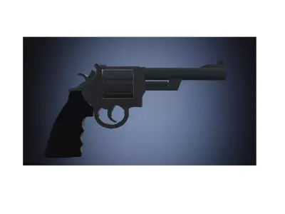 low-poly revolver Free low-poly 3D model purchase