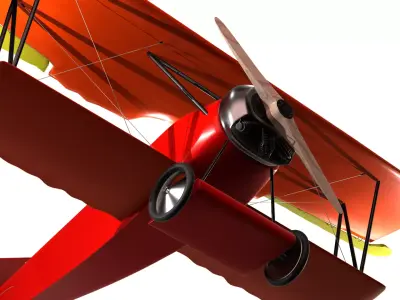 Fokker D Vii Rigged With Control Panel Colors 3D model