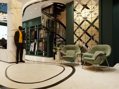Boutique interior full complect 3D model