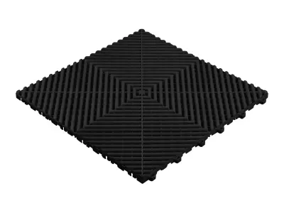 BLACK PERFORATED PP FLOOR TILE 3D model