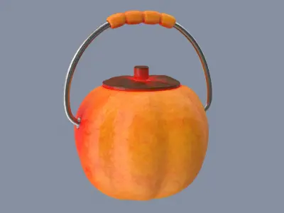 Jack-o-Lantern Winkface Bucket 3D model