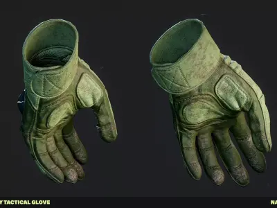 Tactical Gloves Low-poly 3D model Low-poly 3D model