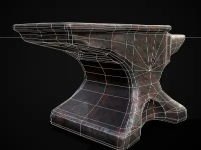 Classic Iron Anvil  Low-poly 3D model
