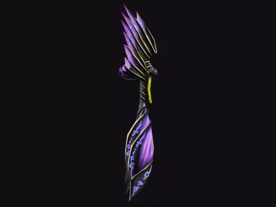 Magic Wand Rod Stick Fairy Staff Scepter Inventory Item Low-poly 3D model