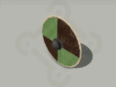 Viking round Shield Low-poly 3D model get