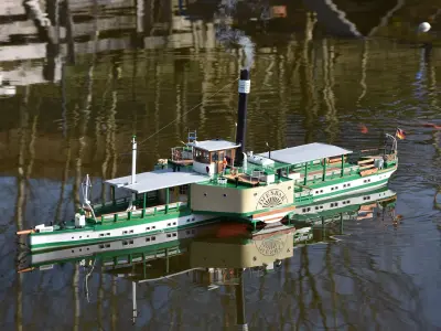 RADDAMPFER MIT BLATTSTEUERUNG PADDLE STEAMER 3D print model