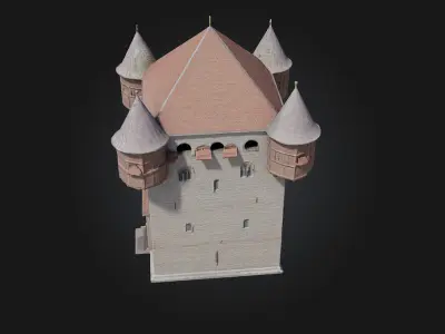 Medieval Stone Tower  A Sturdy Fortress of the Past 3D model
