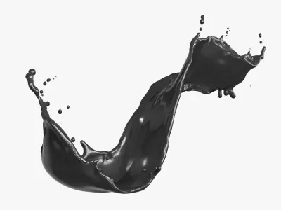 Dynamic Oil Splash with Viscous Texture 3D model