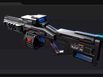 AK6 - Heavy MachineGun Low-poly 3D model