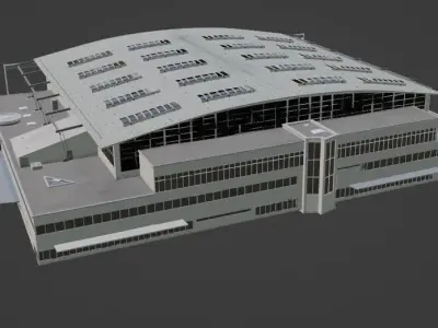 Stuttgart airport part Low-poly 3D model