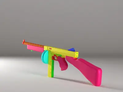 Thompson Gun Only 3D Model Without Texture and UV 3D model