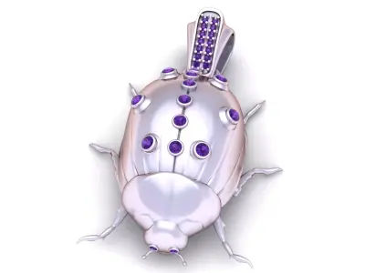 Golden Beetle Pendant 3D print model