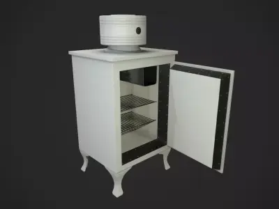 Antique Fridge Low-poly 3D model