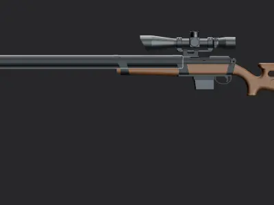Sniper Weapon Low-poly 3D model purchase