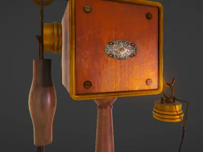 Vintage Telephone Free low-poly 3D model