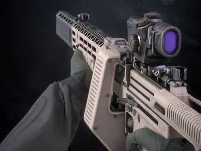 CAK-630 With Hands and Weapon Case Low-poly 3D model