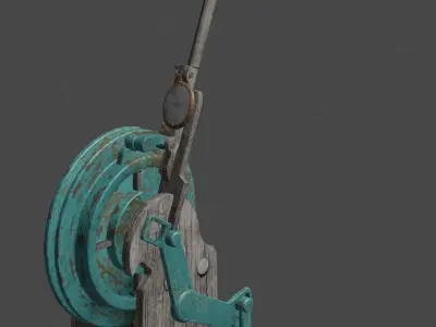 Steering statue with rope 3D model