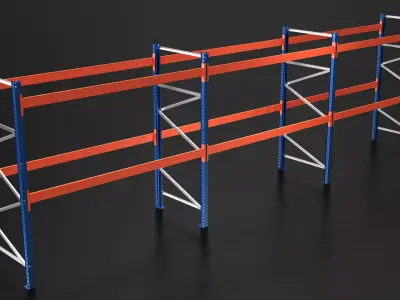 Warehouse Rack Storage 01 Low-poly 3D model purchase