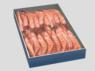 Frozen Seafood Pack Low Poly Low-poly 3D model